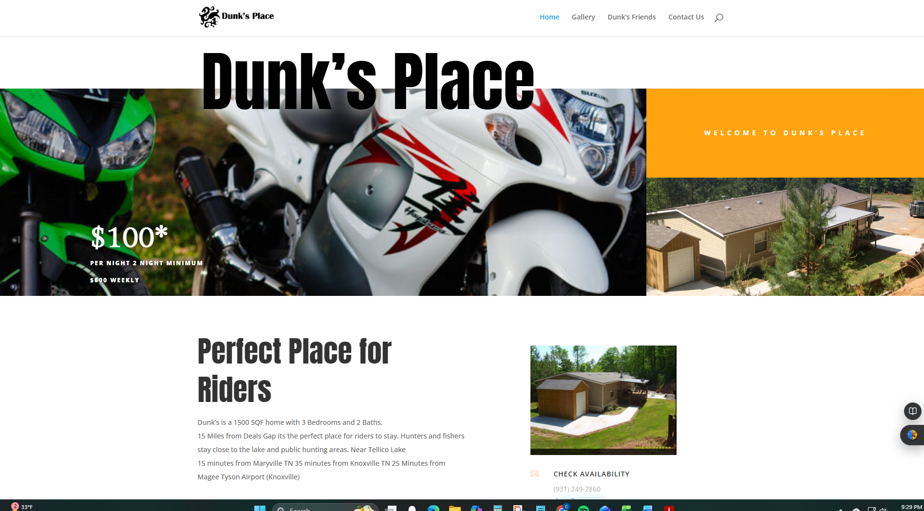 Dunk's place website